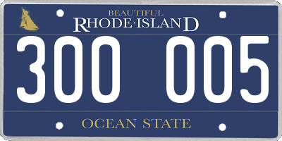 RI license plate 300005