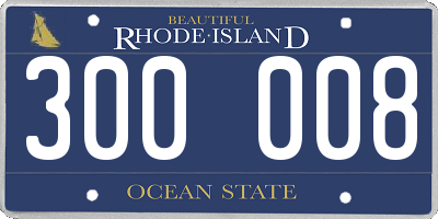 RI license plate 300008