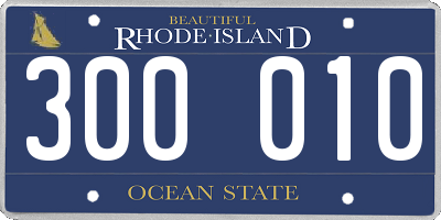 RI license plate 300010