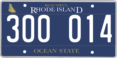 RI license plate 300014