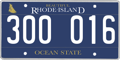 RI license plate 300016