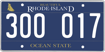 RI license plate 300017
