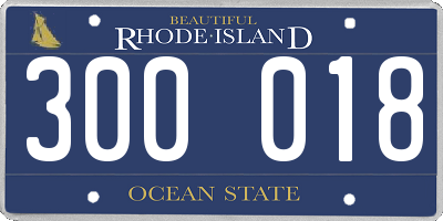 RI license plate 300018