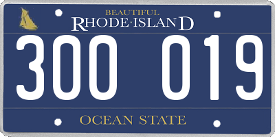RI license plate 300019