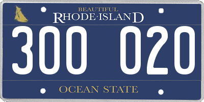 RI license plate 300020