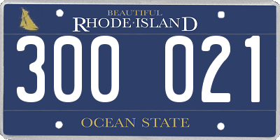 RI license plate 300021