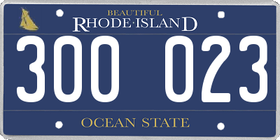 RI license plate 300023