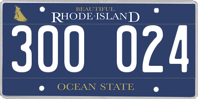 RI license plate 300024