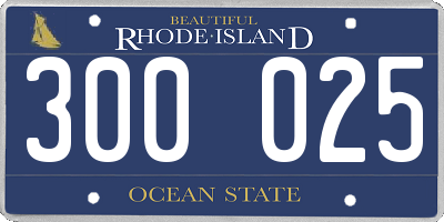 RI license plate 300025