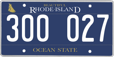 RI license plate 300027
