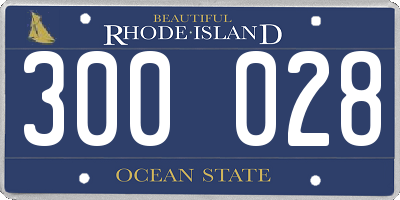 RI license plate 300028