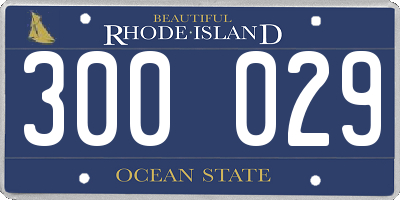 RI license plate 300029