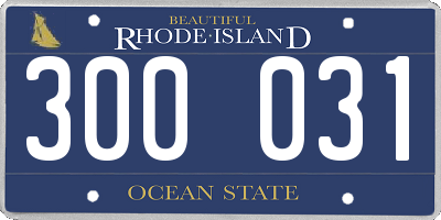 RI license plate 300031