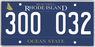 RI license plate 300032