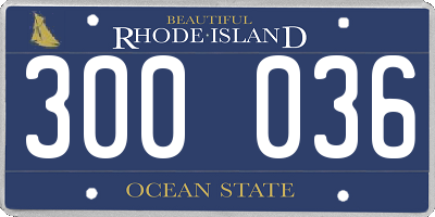 RI license plate 300036