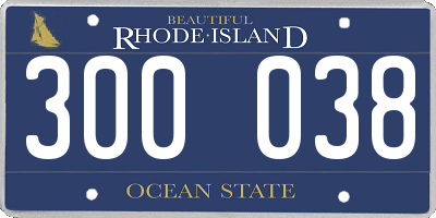 RI license plate 300038