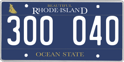 RI license plate 300040