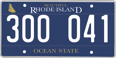 RI license plate 300041