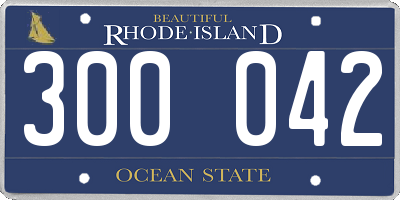 RI license plate 300042