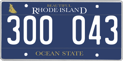 RI license plate 300043