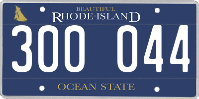 RI license plate 300044