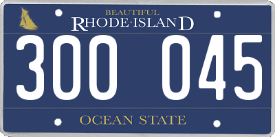 RI license plate 300045