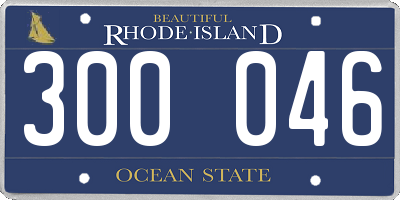RI license plate 300046
