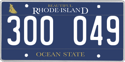 RI license plate 300049