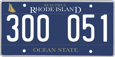 RI license plate 300051