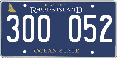 RI license plate 300052