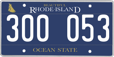 RI license plate 300053