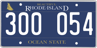RI license plate 300054