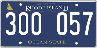 RI license plate 300057