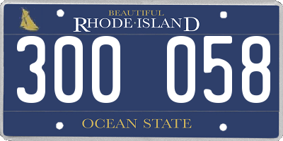 RI license plate 300058