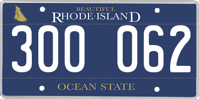RI license plate 300062