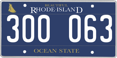 RI license plate 300063
