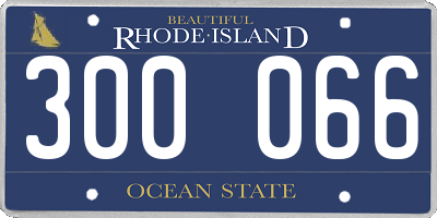 RI license plate 300066