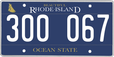RI license plate 300067