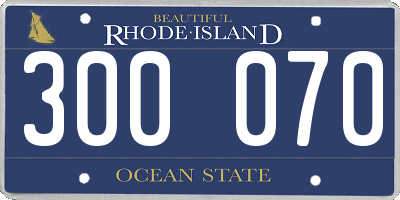 RI license plate 300070