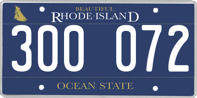 RI license plate 300072