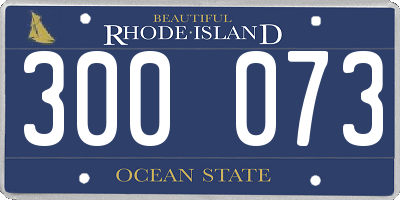 RI license plate 300073