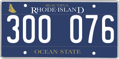 RI license plate 300076