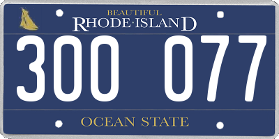 RI license plate 300077