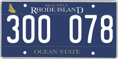 RI license plate 300078
