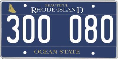 RI license plate 300080