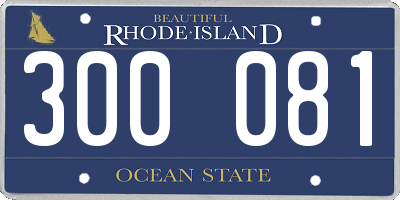 RI license plate 300081