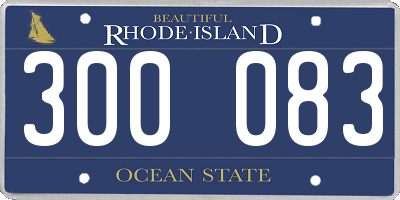 RI license plate 300083