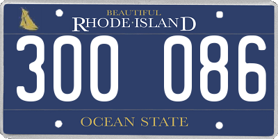 RI license plate 300086