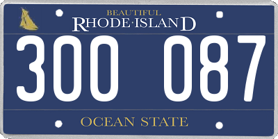 RI license plate 300087