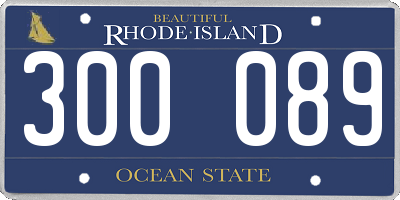 RI license plate 300089